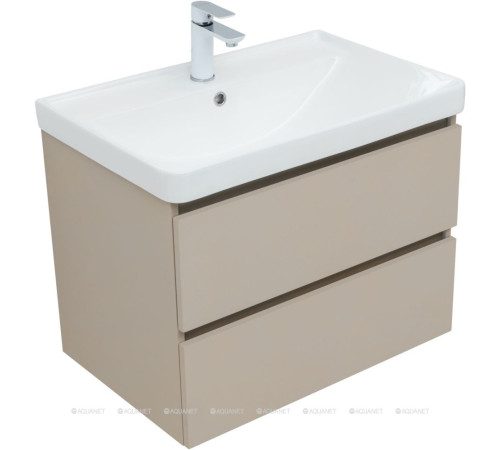Тумба с раковиной Aquanet Вега 2.0 70 бежевая 2 ящика с раковиной Ирис 00344755
