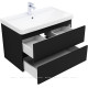 Тумба с раковиной Aquanet Вега 2.0 80 черная 2 ящика с раковиной Ирис 00344747