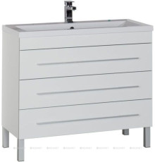 Тумба с раковиной Aquanet Верона 100 напольная 3 ящика белый 00287663