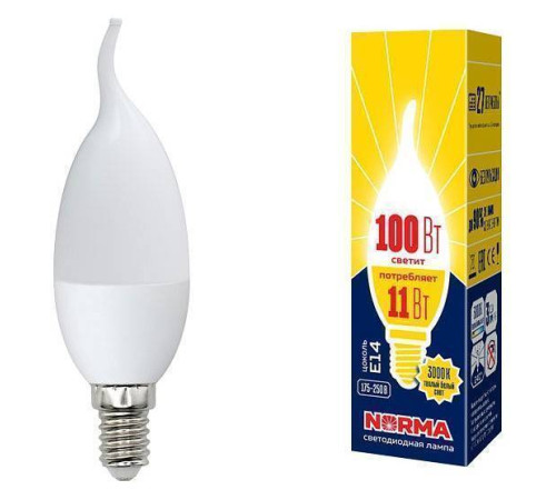 Лампа светодиодная Volpe E14 11Вт 3000K UL-00003817