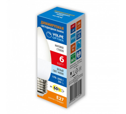 Лампа светодиодная Volpe OPTIMA DIM E27 6Вт 4000K UL-00009222