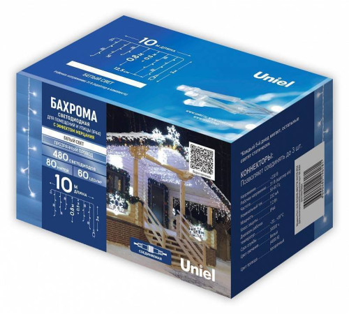 Бахрома световая Uniel ULD-B3010-160/TTK BLUE/WHITE IP44 UL-00012069