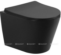 Унитаз подвесной Aquanet Atago 2.0 W Rimless с сиденьем Soft Close черный матовый 00279090