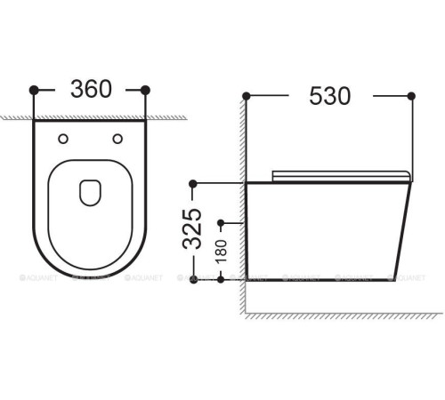 Унитаз подвесной Aquanet Atago 2.0 W Rimless с сиденьем Soft Close черный матовый 00279090