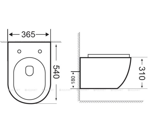 Унитаз подвесной Aquanet Cetus Rimless сиденье Slim Soft Close CETUS-W