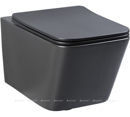 Унитаз подвесной Aquanet TAVR-W BW безободковый с сиденьем Soft Close черный матовый 00287011