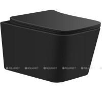 Унитаз подвесной Aquanet Tavr 2.0 W безободковый с сиденьем Soft Close черный матовый 00279092