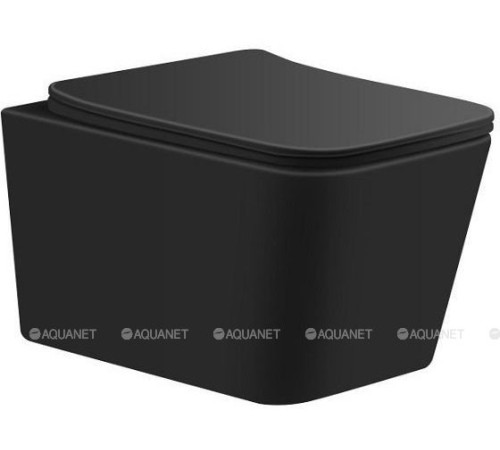 Унитаз подвесной Aquanet Tavr 2.0 W безободковый с сиденьем Soft Close черный матовый 00279092