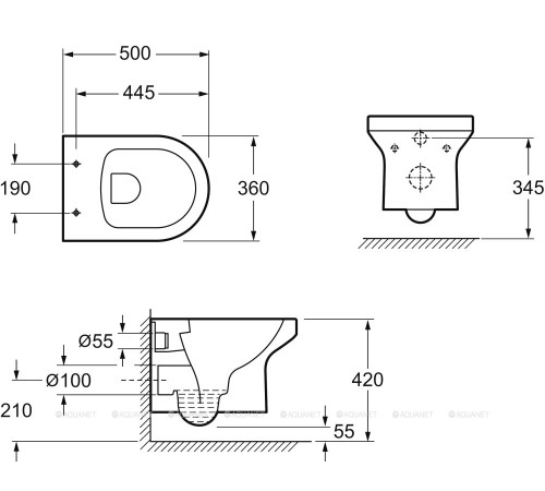 Унитаз подвесной Jacob Delafon Elite EDX114RU-00 500х360 мм с сиденьем EDX114RU-00