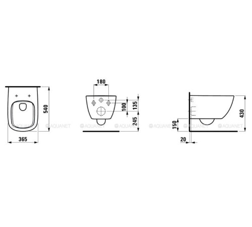 Унитаз подвесной Laufen PALOMBA 540х365 мм без сиденья 8.2080.2.000.000.1