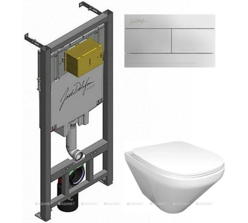 Комплект Jacob Delafon Modern унитаз подвесной с сиденьем и инсталляция с клавишей хром Set-Modern-CP
