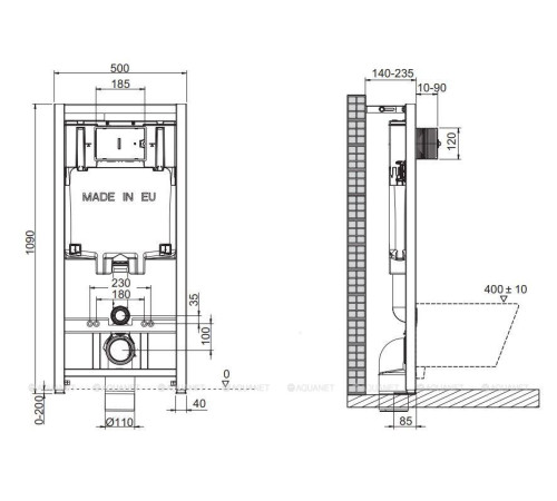 Комплект Jacob Delafon Modern унитаз подвесной с сиденьем и инсталляция с клавишей хром Set-Modern-CP