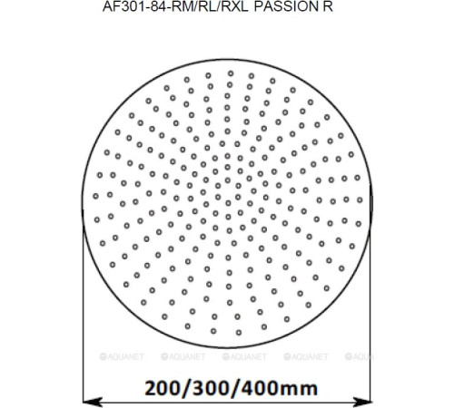 Верхний душ Aquanet Passion R 400 мм круглый нержавеющая сталь AF301-84-RXL