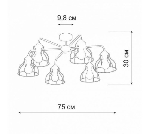 Люстра на штанге Vitaluce V3102 V3102-0/6PL