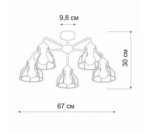 Люстра на штанге Vitaluce V3102 5 ламп V3102-1/5PL