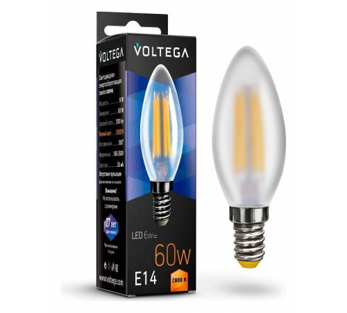 Лампа светодиодная Voltega Candle E14 6 Вт 2800 K матовая 7044