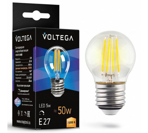 Лампа светодиодная Voltega Globe dim 5 Вт E27 3000 K 7202