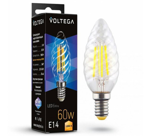 Лампа светодиодная Voltega Candle corn 6W E14 6Вт 3000K 7211