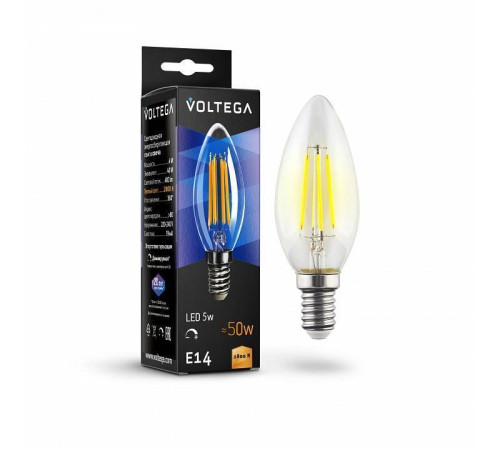 Лампа светодиодная Voltega Candle dim 5W 8460