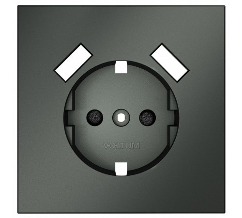Накладка для розетки с заземлением и со шторками и 2хUSB type A Voltum S70 VLS000906