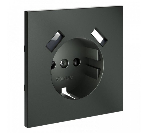 Накладка для розетки с заземлением и со шторками и 2хUSB type A Voltum S70 VLS000906
