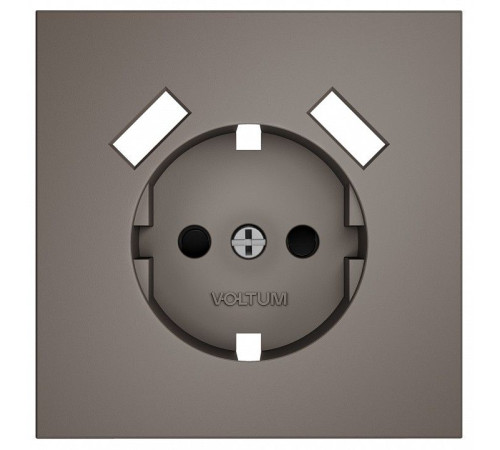Накладка для розетки с заземлением и со шторками и 2хUSB type A Voltum S70 VLS000914