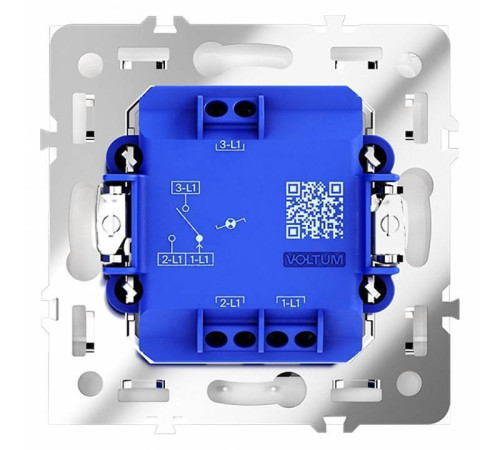 Выключатель проходной одноклавишный с подсветкой без рамки Voltum S70 VLS010401