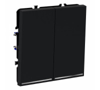 Выключатель двухклавишный с подсветкой без рамки Voltum S70 VLS020207