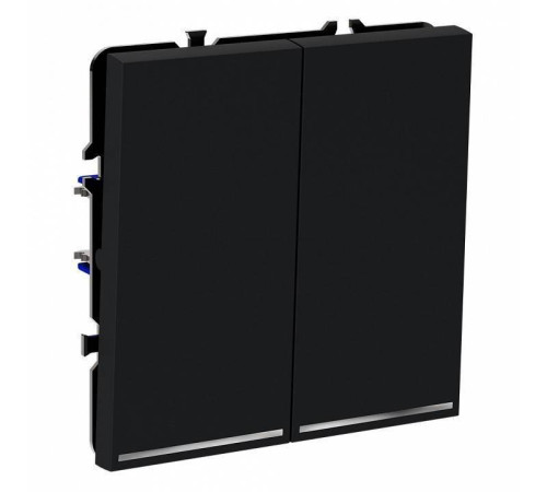 Выключатель двухклавишный с подсветкой без рамки Voltum S70 VLS020207