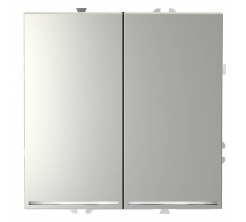 Выключатель проходной двухклавишный с подсветкой без рамки Voltum S70 VLS020405