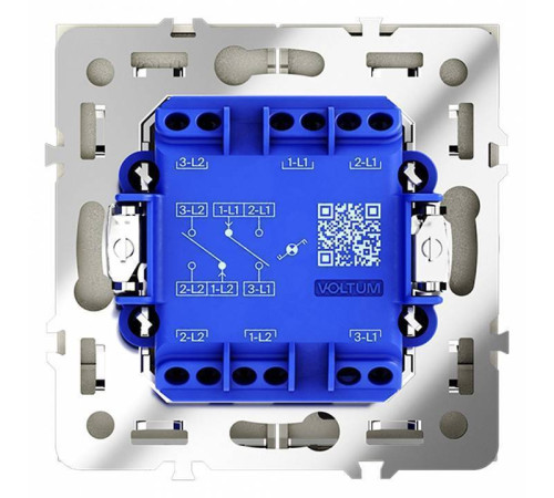 Выключатель проходной двухклавишный с подсветкой без рамки Voltum S70 VLS020405