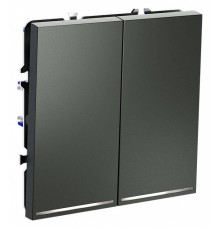 Выключатель проходной двухклавишный с подсветкой Voltum S70 VLS020406