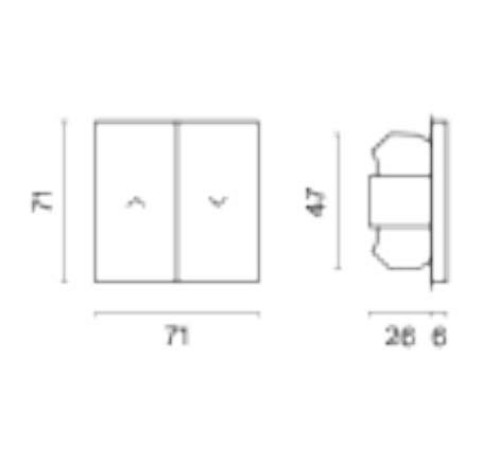 Выключатель для жалюзи без рамки Voltum S70 VLS020702