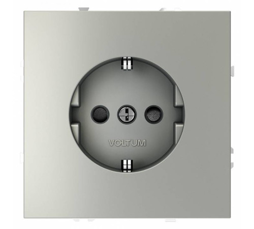 Розетка с заземлением и со шторкой, без рамки Voltum S70 VLS040205