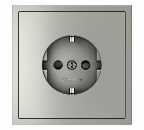 Розетка с заземлением и со шторкой, без рамки Voltum S70 VLS040205