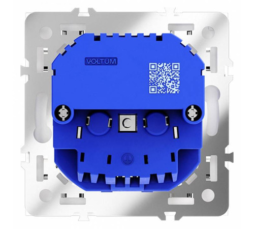 Розетка с заземлением и со шторкой и 2хUSB type A, без рамки Voltum S70 VLS040402