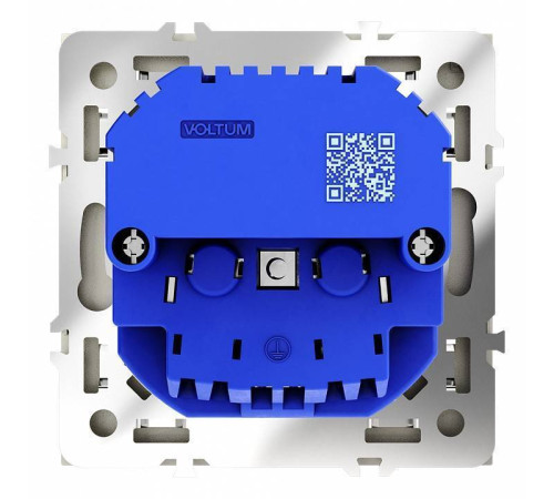 Розетка с заземлением и со шторкой и 2хUSB type A, без рамки Voltum S70 VLS040404