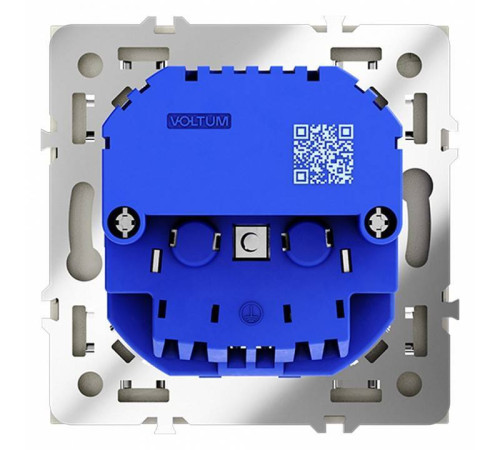 Розетка с заземлением и со шторкой и 2хUSB type A, без рамки Voltum S70 VLS040405