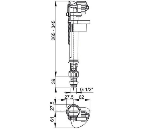 Впускной механизм для бачка AlcaPlast A17-1/2 нижняя подводка A17-1/2