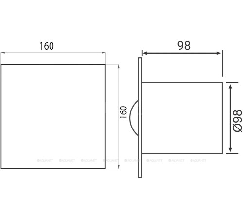Вентилятор вытяжной Bettoserb с обратным клапаном и датчиком влажности 110154
