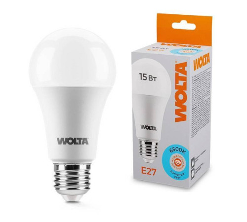 Лампа светодиодная Wolta E27 15Вт 6500K 25W60BL15E27