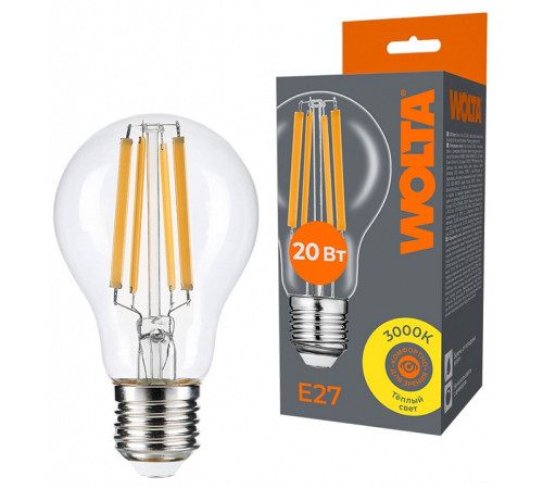 Лампа светодиодная Wolta WF-A60-20W3KE27