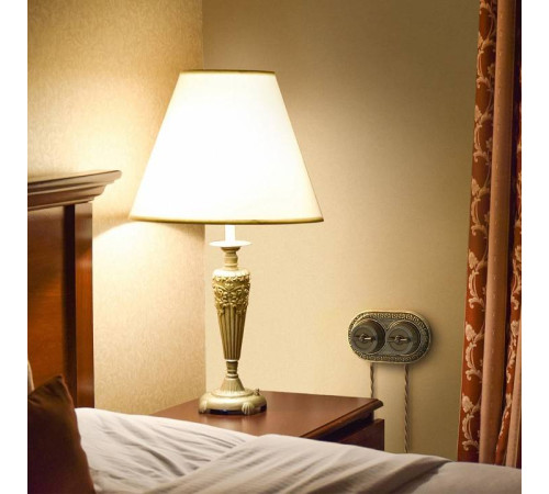 Выключатель на 4 положения двухклавишный без рамки Werkel Ретро бронзовый W5720012