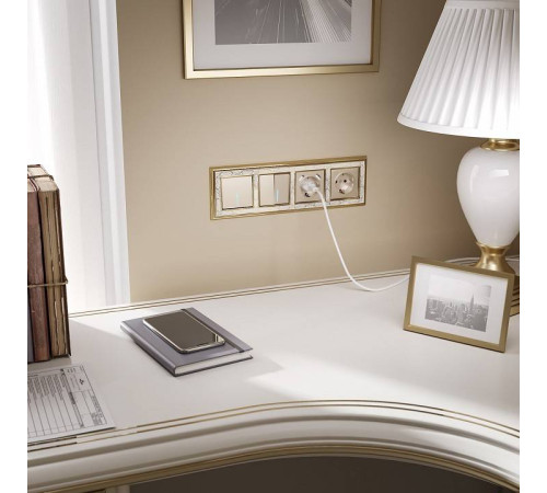 Выключатель двухклавишный с подсветкой без рамки Werkel W112 6 W1120111