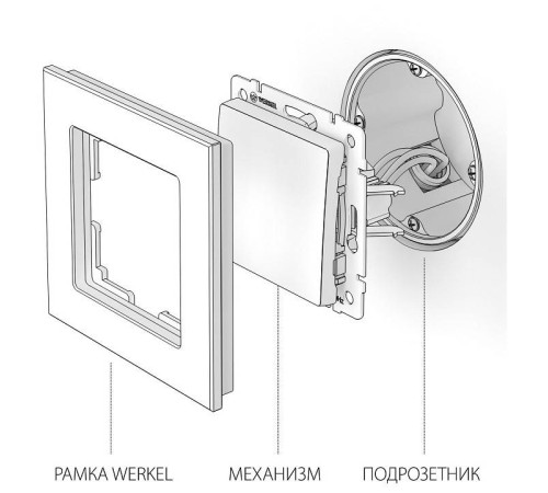 Выключатель одноклавишный без рамки Werkel шампань a050869