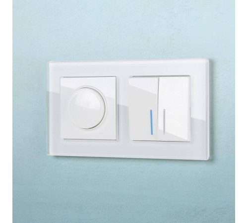 Выключатель двухклавишный с подсветкой без рамки Werkel W112 4 W1120101