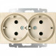 Розетка двойная с заземлением, без рамки Werkel шампань рифленый W1172010