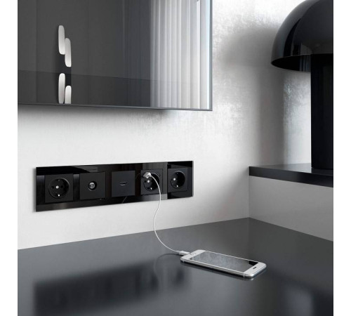 Розетка с заземлением и с шторками и 2хUSB, без рамки Werkel W117 7 W1171508