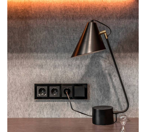 Выключатель проходной одноклавишный без рамки Werkel черный матовый W1112008