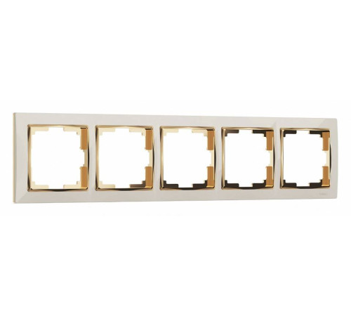 Рамка на 5 постов Werkel слоновая кость / золото W0051932